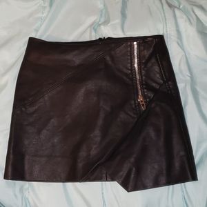 Leather mini skirt